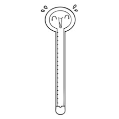 cartoon thermometer laughing