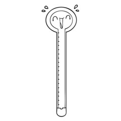 cartoon thermometer laughing