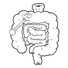 cartoon unhealthy intestines