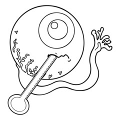 cartoon ill eyeball