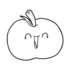 cartoon laughing apple