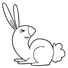 cartoon annoyed rabbit