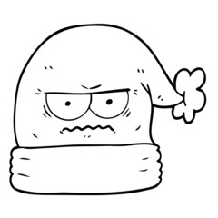 cartoon annoyed christmas santa hat