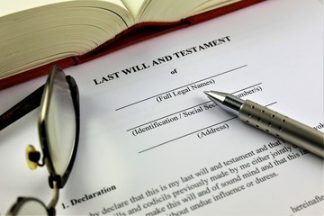 An concept Image of a last will and testament