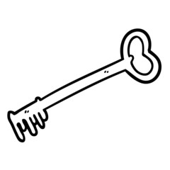 cartoon fancy old key