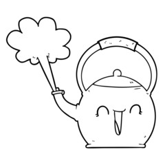 cartoon boiling kettle