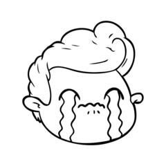 cartoon crying boy