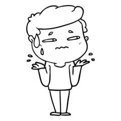 cartoon confused man