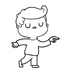 cartoon aloof man pointing finger