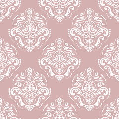 Orient vector classic white pattern. Seamless abstract background with vintage elements. Orient background