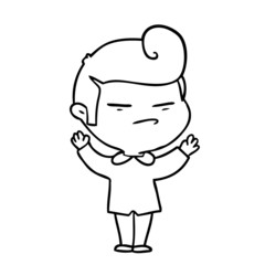 cartoon cool guy with fashion hair cut