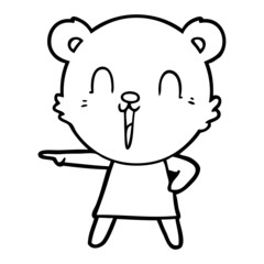 happy cartoon bear pointing