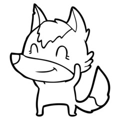 friendly cartoon wolf