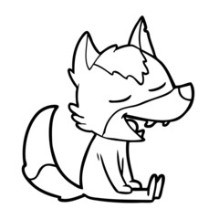 cartoon wolf laughing