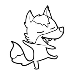cartoon wolf laughing
