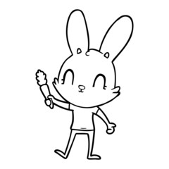 cute cartoon rabbit with carrot