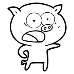 cartoon pig shouting
