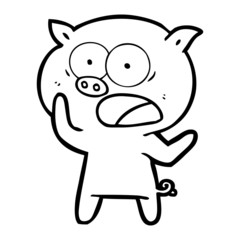 cartoon pig shouting