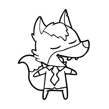 cartoon office wolf laughing