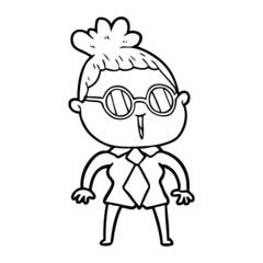 cartoon woman wearing spectacles