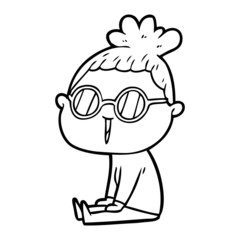 cartoon woman wearing spectacles