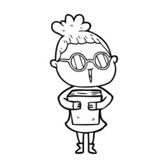 cartoon woman wearing spectacles
