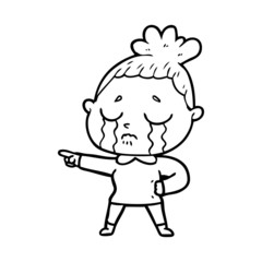 cartoon crying woman