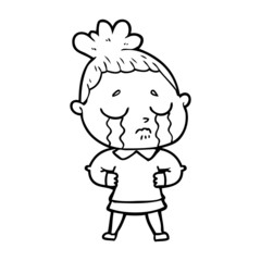 cartoon crying woman