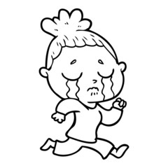cartoon crying woman