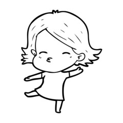 cartoon woman dancing