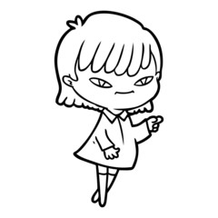 cartoon pointing woman