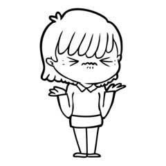 annoyed cartoon girl