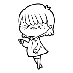 Obraz premium annoyed cartoon girl making accusation