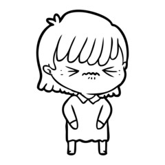 annoyed cartoon girl