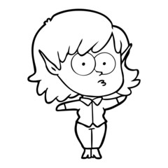 cartoon elf girl staring