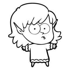 cartoon elf girl staring