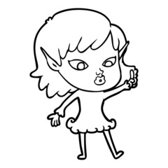 pretty cartoon elf girl
