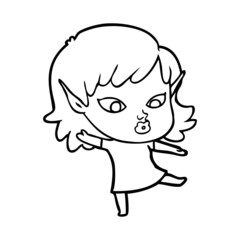 pretty cartoon elf girl