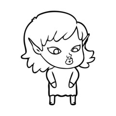 pretty cartoon elf girl