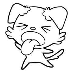 Obraz premium cartoon disgusted dog