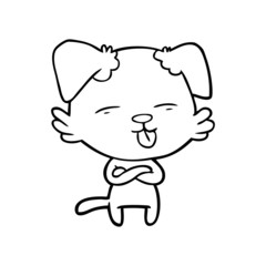 cartoon dog sticking out tongue