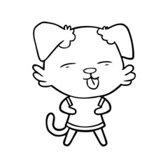 cartoon dog sticking out tongue