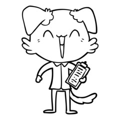 happy office dog cartoon
