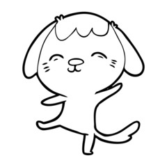 happy cartoon dancing dog