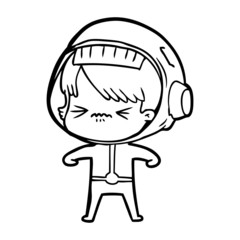 angry cartoon space girl