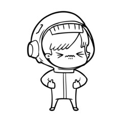 angry cartoon space girl