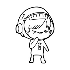 angry cartoon space girl