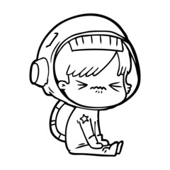 angry cartoon space girl