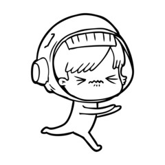 angry cartoon space girl