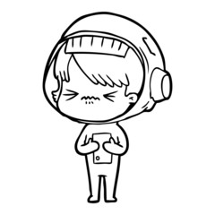 angry cartoon space girl